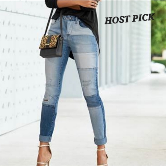 VENUS Denim - Venus patchwork distressed jeans